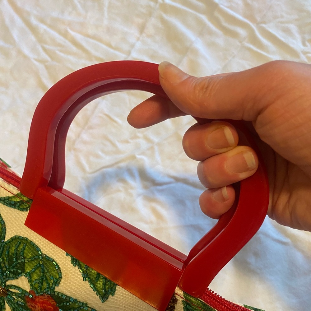 Isabella Fiore Cherry Print Tote with Red Handles - Picture 3 of 5